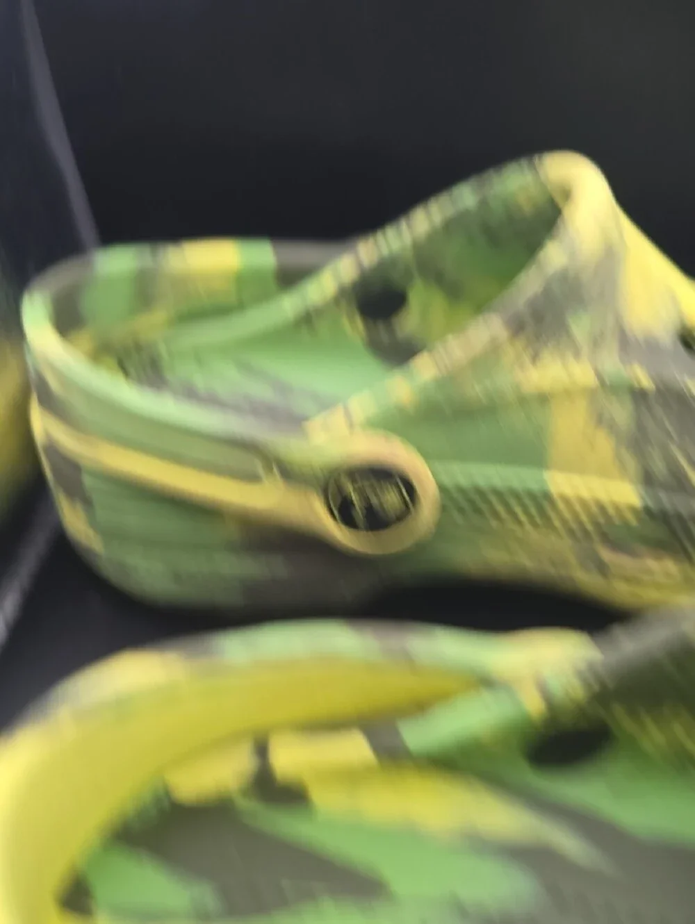 CROCS Kids Yellow and Green Camo Classic Clog